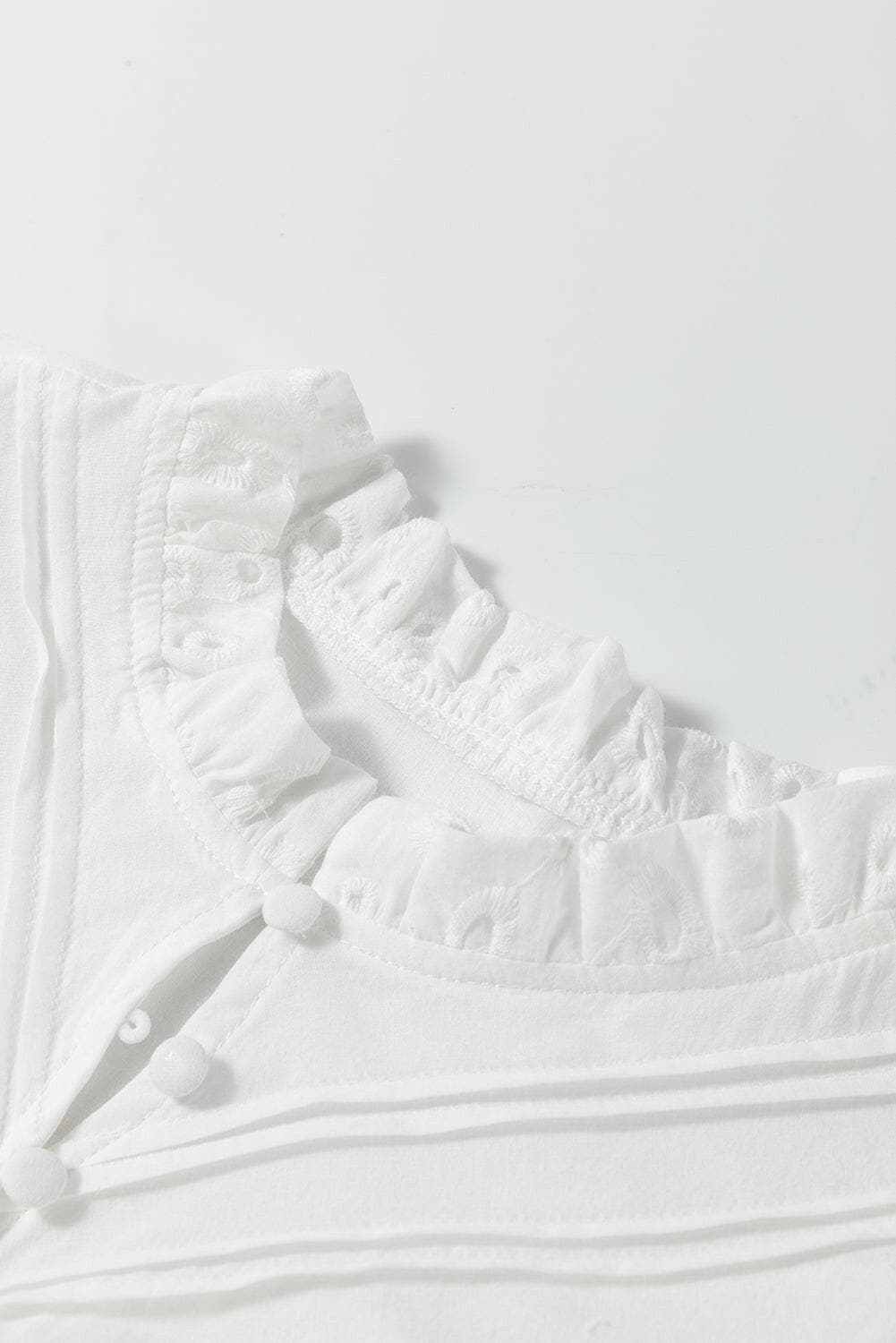 Elegant eyelet blouse - cotton, button-up - Love Salve